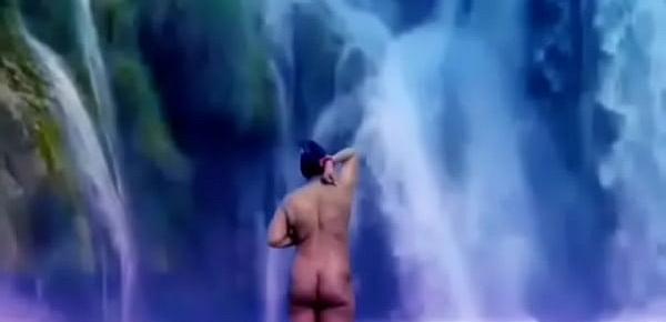  Desi publicly nude in front of water fall.